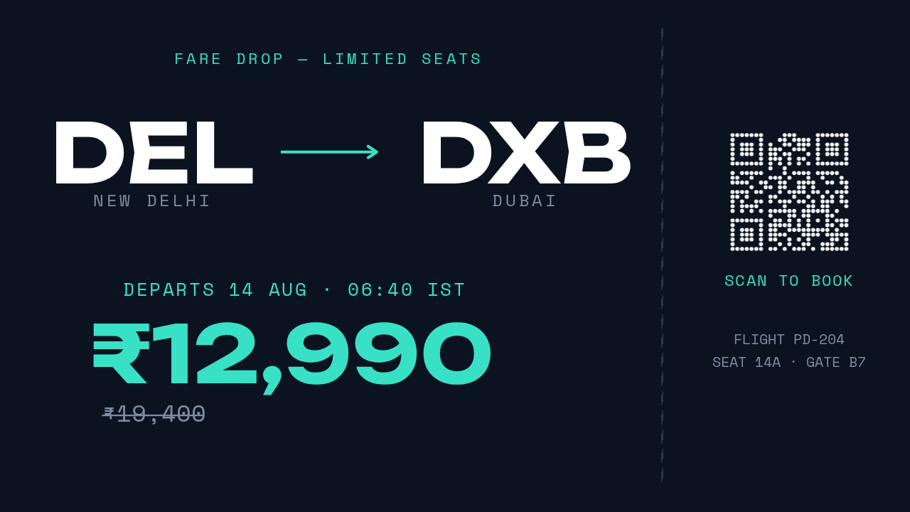 Fare Drop — Flight Deal Card