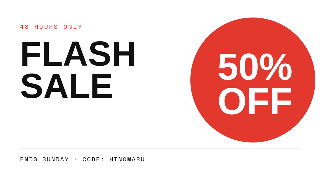 Hinomaru — Flash Sale Banner
